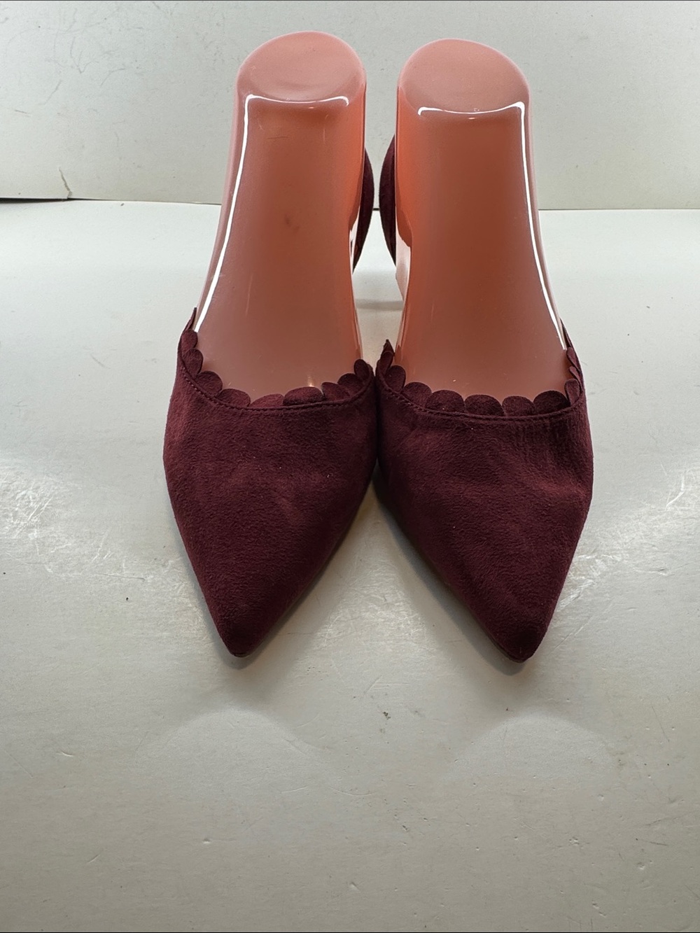 Pointed Slingback Mules in Deep Burgundy